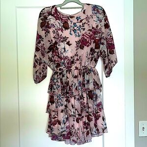 Open-back Floral Ruffle Dress